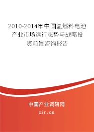 2010-2014年中國氫燃料電池產(chǎn)業(yè)市場運行態(tài)勢與戰(zhàn)略投資前景咨詢報告