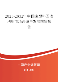 2025-2031年中國(guó)廢塑料回收利用市場(chǎng)調(diào)研與發(fā)展前景報(bào)告