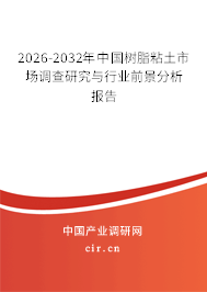 2026-2032年中國(guó)樹(shù)脂粘土市場(chǎng)調(diào)查研究與行業(yè)前景分析報(bào)告 2026-2032年中國(guó)樹(shù)脂粘土市場(chǎng)調(diào)查研究與行業(yè)前景分析報(bào)告