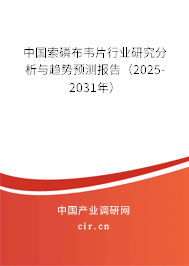 中國索磷布韋片行業(yè)研究分析與趨勢預測報告（2025-2031年）