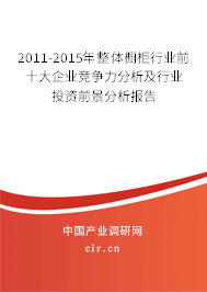 2011-2015年整體櫥柜行業(yè)前十大企業(yè)競爭力分析及行業(yè)投資前景分析報告