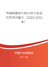 中國地面磚市場分析與發(fā)展前景預(yù)測報告（2025-2031年）