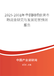 2025-2031年中國網(wǎng)絡(luò)信貸市場調(diào)查研究與發(fā)展前景預(yù)測報告