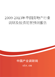2009-2013年中國房地產(chǎn)行業(yè)調(diào)研及投資前景預(yù)測報告