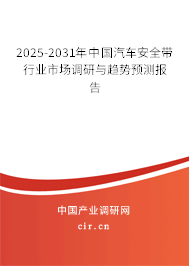 2025-2031年中國汽車安全帶行業(yè)市場調(diào)研與趨勢預測報告