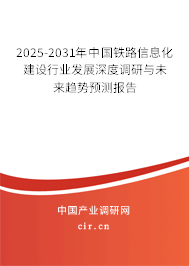 2025-2031年中國鐵路信息化建設行業(yè)發(fā)展深度調研與未來趨勢預測報告