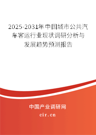 2025-2031年中國城市公共汽車客運(yùn)行業(yè)現(xiàn)狀調(diào)研分析與發(fā)展趨勢預(yù)測報(bào)告