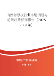 山西特厚板行業(yè)市場(chǎng)調(diào)研與前景趨勢(shì)預(yù)測(cè)報(bào)告（2025-2031年）