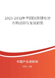 2025-2031年中國鈦酸鋰電池市場調研與發(fā)展趨勢
