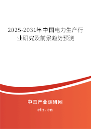 2025-2031年中國電力生產(chǎn)行業(yè)研究及前景趨勢預(yù)測 2025-2031年中國電力生產(chǎn)行業(yè)研究及前景趨勢預(yù)測