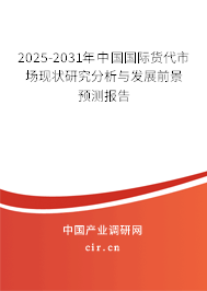 2025-2031年中國國際貨代市場現(xiàn)狀研究分析與發(fā)展前景預測報告