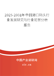 2025-2031年中國港口碼頭行業(yè)發(fā)展研究與行業(yè)前景分析報告 2025-2031年中國港口碼頭行業(yè)發(fā)展研究與行業(yè)前景分析報告
