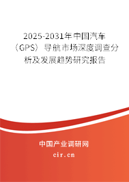 2025-2031年中國汽車（GPS）導航市場深度調查分析及發(fā)展趨勢研究報告