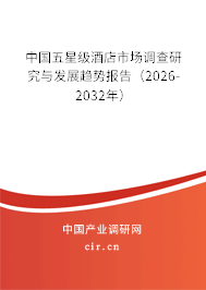 中國五星級酒店市場調(diào)查研究與發(fā)展趨勢報告（2026-2032年）