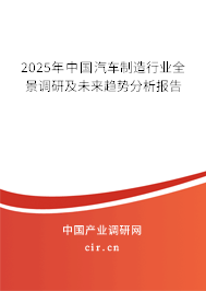 2025年中國(guó)汽車制造行業(yè)全景調(diào)研及未來(lái)趨勢(shì)分析報(bào)告