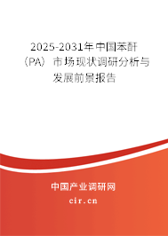 2025-2031年中國苯酐（PA）市場現(xiàn)狀調研分析與發(fā)展前景報告