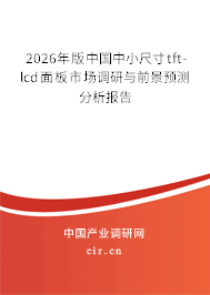 2026年版中國中小尺寸tft-lcd面板市場調(diào)研與前景預(yù)測分析報告