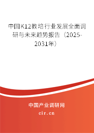 中國K12教培行業(yè)發(fā)展全面調(diào)研與未來趨勢報告(2025-2031年) 中國K12教培行業(yè)發(fā)展全面調(diào)研與未來趨勢報告(2025-2031年)