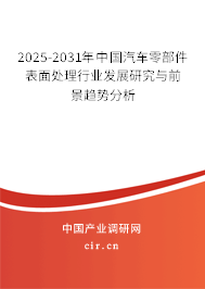 2025-2031年中國汽車零部件表面處理行業(yè)發(fā)展研究與前景趨勢分析