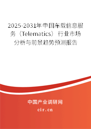 2025-2031年中國車載信息服務(wù)（Telematics）行業(yè)市場分析與前景趨勢預(yù)測報(bào)告