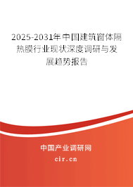 2025-2031年中國建筑窗體隔熱膜行業(yè)現(xiàn)狀深度調(diào)研與發(fā)展趨勢報告