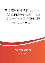 中國羧甲基纖維素（CMC）（含聚陰離子纖維素）行業(yè)現(xiàn)狀分析與發(fā)展前景研究報告（2025年版）