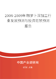 2008-2009年胡蘿卜深加工行業(yè)發(fā)展預(yù)測(cè)與投資前景預(yù)測(cè)報(bào)告