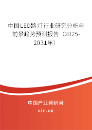 中國LED路燈行業(yè)研究分析與前景趨勢預(yù)測報告（2025-2031年）