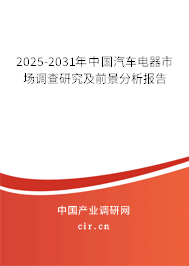 2025-2031年中國(guó)汽車(chē)電器市場(chǎng)調(diào)查研究及前景分析報(bào)告