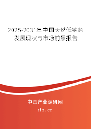 2025-2031年中國天然低鈉鹽發(fā)展現(xiàn)狀與市場前景報告