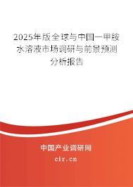 2025年版全球與中國一甲胺水溶液市場調(diào)研與前景預(yù)測分析報告 2025年版全球與中國一甲胺水溶液市場調(diào)研與前景預(yù)測分析報告