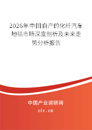 2026年中國自產(chǎn)的化纖汽車地毯市場深度剖析及未來走勢分析報告 2026年中國自產(chǎn)的化纖汽車地毯市場深度剖析及未來走勢分析報告