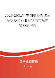 2025-2031年中國腦膜炎球菌多糖疫苗行業(yè)現(xiàn)狀與市場前景預(yù)測報告