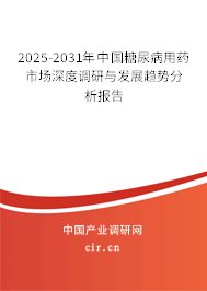 2025-2031年中國糖尿病用藥市場深度調(diào)研與發(fā)展趨勢分析報告 2025-2031年中國糖尿病用藥市場深度調(diào)研與發(fā)展趨勢分析報告