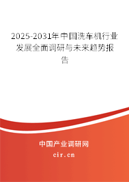 2025-2031年中國洗車機(jī)行業(yè)發(fā)展全面調(diào)研與未來趨勢報告