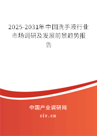2025-2031年中國(guó)洗手液行業(yè)市場(chǎng)調(diào)研及發(fā)展前景趨勢(shì)報(bào)告 2025-2031年中國(guó)洗手液行業(yè)市場(chǎng)調(diào)研及發(fā)展前景趨勢(shì)報(bào)告