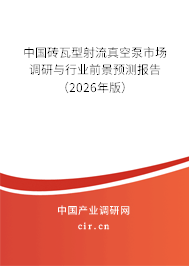 中國磚瓦型射流真空泵市場調(diào)研與行業(yè)前景預測報告(2026年版) 中國磚瓦型射流真空泵市場調(diào)研與行業(yè)前景預測報告(2026年版)
