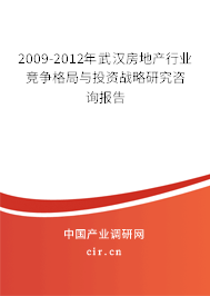 2009-2012年武漢房地產(chǎn)行業(yè)競爭格局與投資戰(zhàn)略研究咨詢報(bào)告
