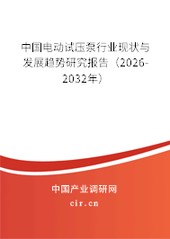 中國電動試壓泵行業(yè)現(xiàn)狀與發(fā)展趨勢研究報告（2026-2032年）
