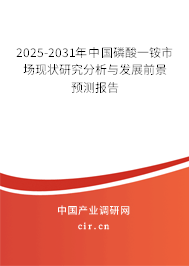 2025-2031年中國磷酸一銨市場現(xiàn)狀研究分析與發(fā)展前景預測報告 2025-2031年中國磷酸一銨市場現(xiàn)狀研究分析與發(fā)展前景預測報告