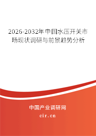 2025-2031年中國水壓開關市場現(xiàn)狀調(diào)研與前景趨勢分析