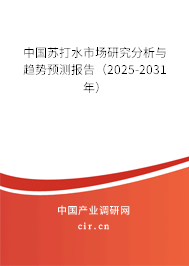 中國蘇打水市場研究分析與趨勢預測報告（2025-2031年）