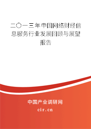 二〇一三年中國網(wǎng)絡(luò)財經(jīng)信息服務(wù)行業(yè)發(fā)展回顧與展望報告