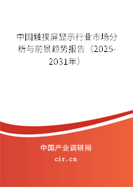 中國觸摸屏顯示行業(yè)市場分析與前景趨勢報告(2025-2031年) 中國觸摸屏顯示行業(yè)市場分析與前景趨勢報告(2025-2031年)