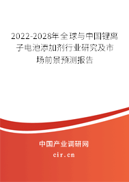 2022-2028年全球與中國鋰離子電池添加劑行業(yè)研究及市場前景預(yù)測報告