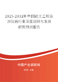 2025-2031年中國巖土工程監(jiān)測儀器行業(yè)深度調(diào)研與發(fā)展趨勢預測報告 2025-2031年中國巖土工程監(jiān)測儀器行業(yè)深度調(diào)研與發(fā)展趨勢預測報告