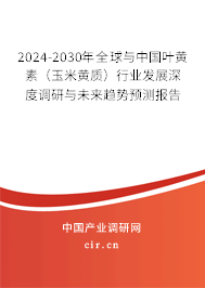 2024-2030年全球與中國葉黃素（玉米黃質(zhì)）行業(yè)發(fā)展深度調(diào)研與未來趨勢預(yù)測報告