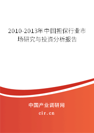 2010-2013年中國(guó)擔(dān)保行業(yè)市場(chǎng)研究與投資分析報(bào)告