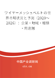 ワイヤーメッシュベルトの世界市場(chǎng)狀況と予測(cè)(2020~2026):企業(yè)·地域·種類(lèi)·用途別 ワイヤーメッシュベルトの世界市場(chǎng)狀況と予測(cè)(2020~2026):企業(yè)·地域·種類(lèi)·用途別
