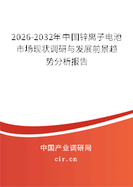 2026-2032年中國鋅離子電池市場現(xiàn)狀調(diào)研與發(fā)展前景趨勢分析報告